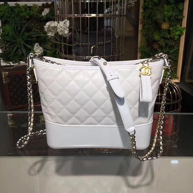 CC original aged calfskin gabrielle hobo bag A93824 white