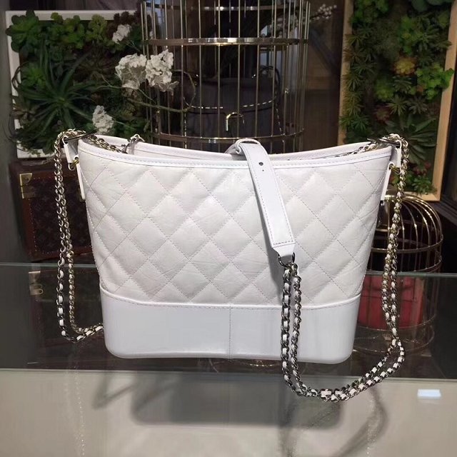 CC original aged calfskin gabrielle hobo bag A93824 white