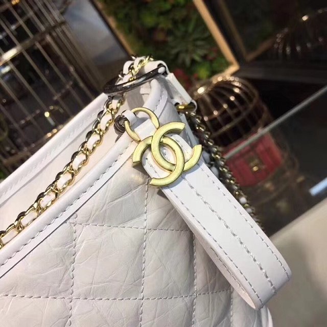 CC original aged calfskin gabrielle hobo bag A93824 white