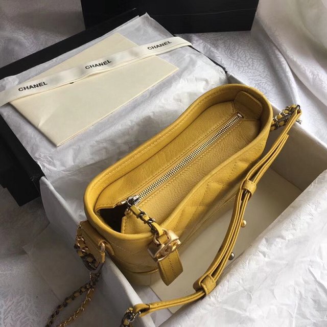 CC original aged calfskin gabrielle small hobo bag A91810 yellow