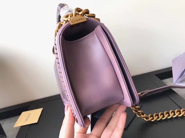 CC original python leather le boy bag A94804 purple