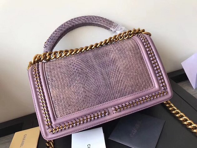 CC original python leather le boy bag A94804 purple