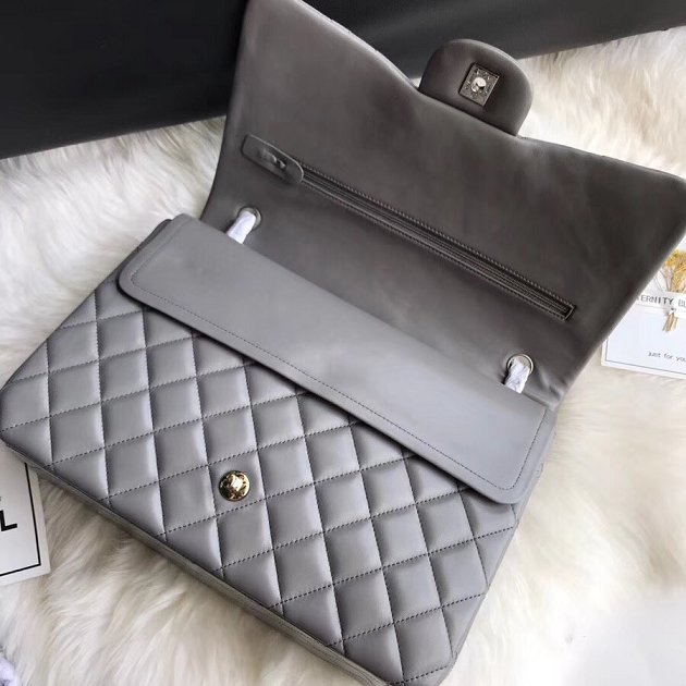 CC original lambskin maxi double flap bag A58601 grey