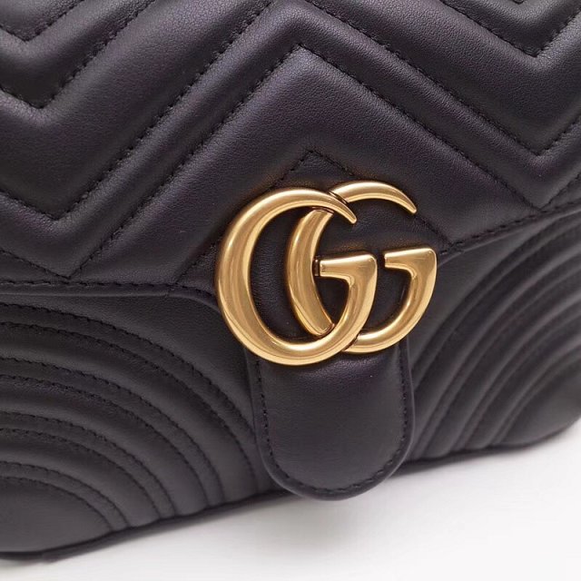 2019 GG marmont original calfskin mini top handle bag 547260 black