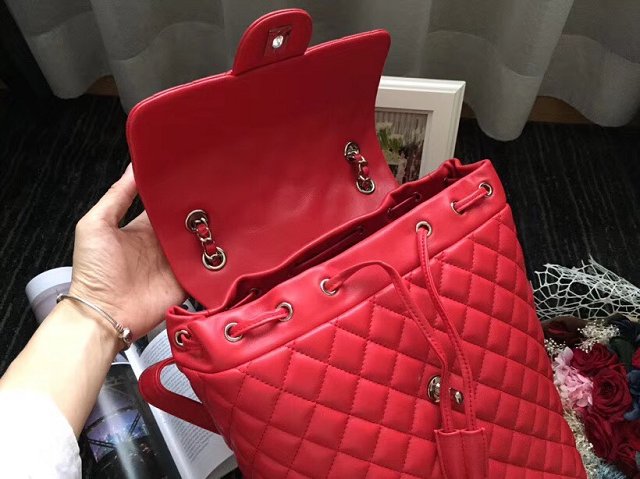 2018 CC original lambskin leather medium backpack A91121 red