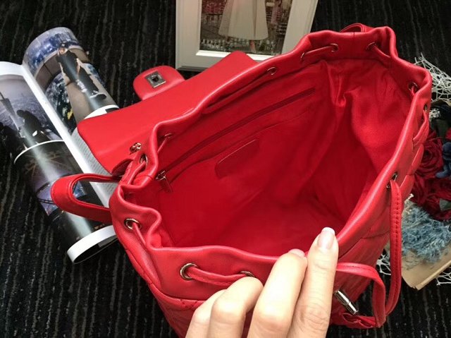 2018 CC original lambskin leather medium backpack A91121 red