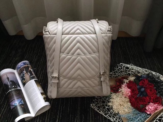 2018 CC original lambskin leather medium backpack A91121-2 grey