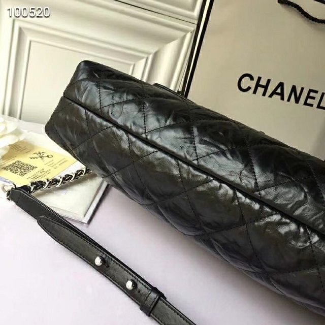 2019 CC original calfskin large flap bag A57085 black 
