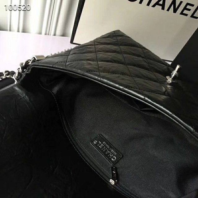 2019 CC original calfskin large flap bag A57085 black 