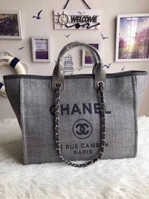 CC original canvas large shopping tote bag A66941 grey&black logo