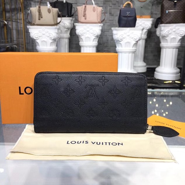 Louis vuitton original mahina leather zippy wallet M61867 black