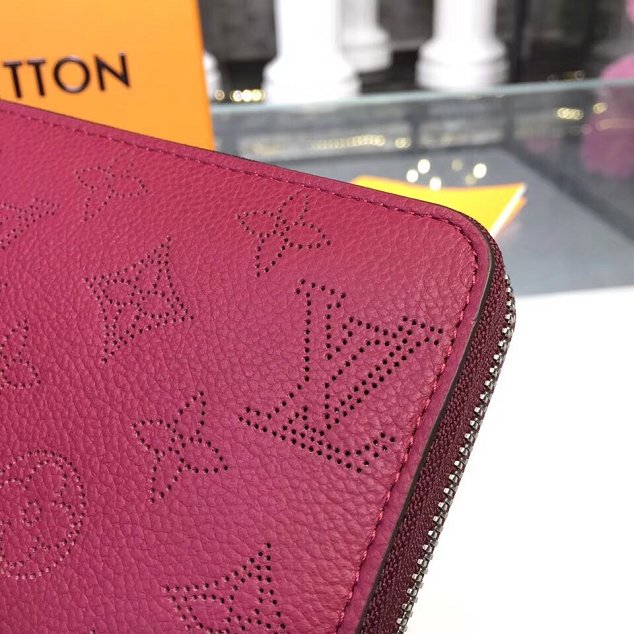 Louis vuitton original mahina leather zippy wallet m58429 burgundy