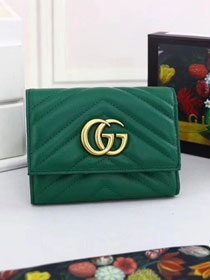 GG original calfskin marmont matelasse wallet 474802 green