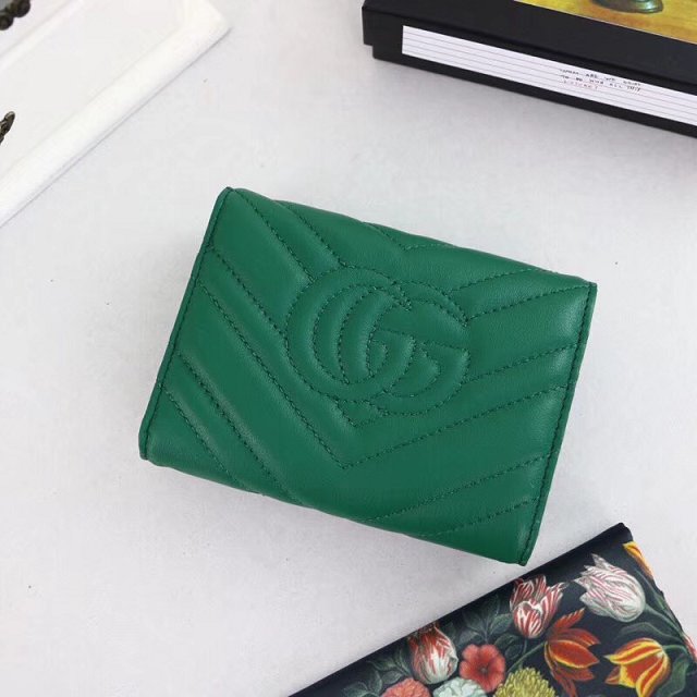 GG original calfskin marmont matelasse wallet 474802 green