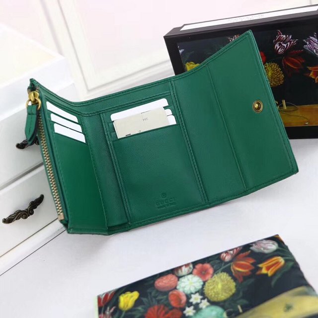 GG original calfskin marmont matelasse wallet 474802 green