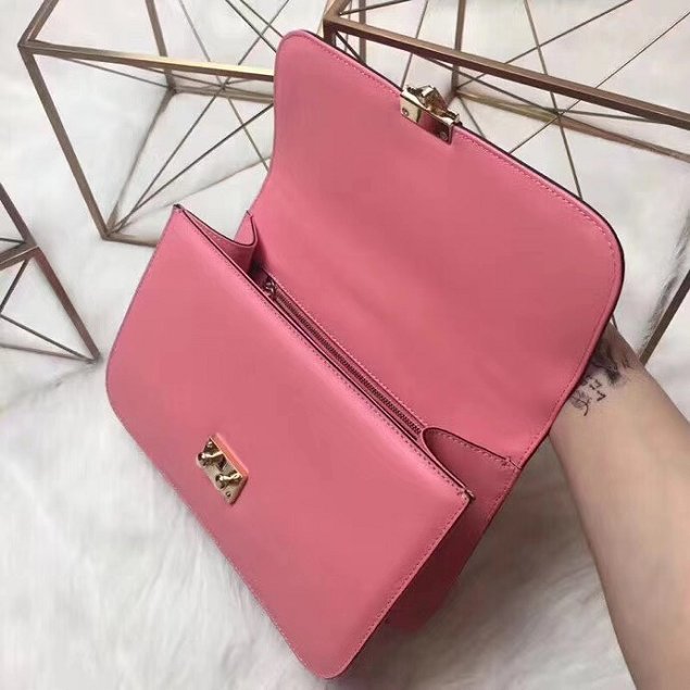 Valentino original calfskin medium chain shoulder bag 0398 pink