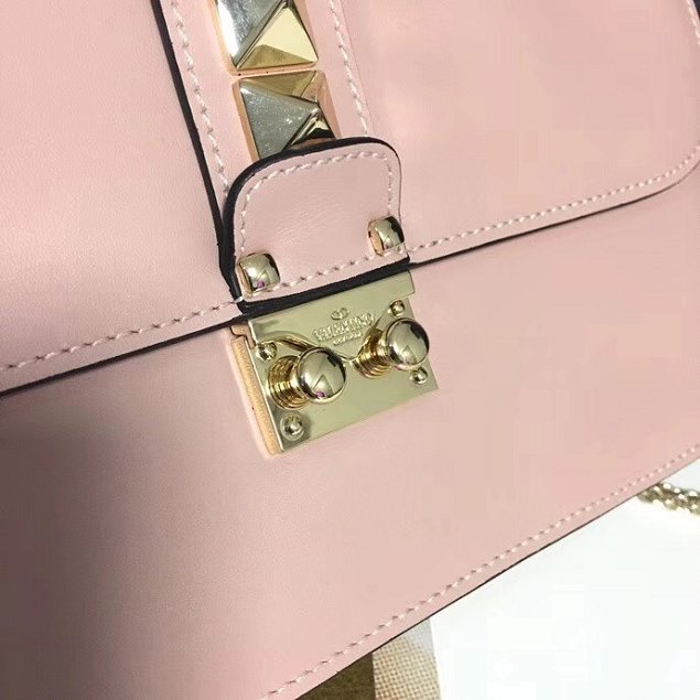 Valentino original calfskin medium chain shoulder bag 0398 pink