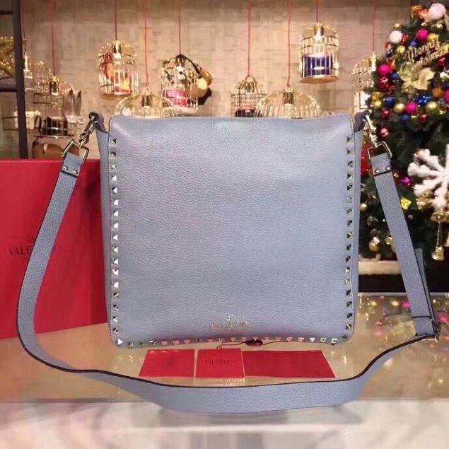 Valentino original calfskin rockstud large hobo bag 0941 blue