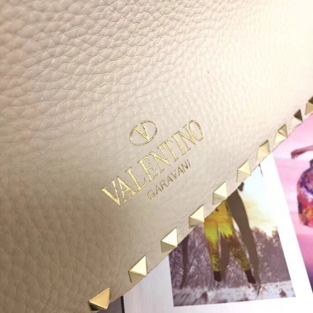 Valentino original calfskin rockstud small hobo bag 0940 white
