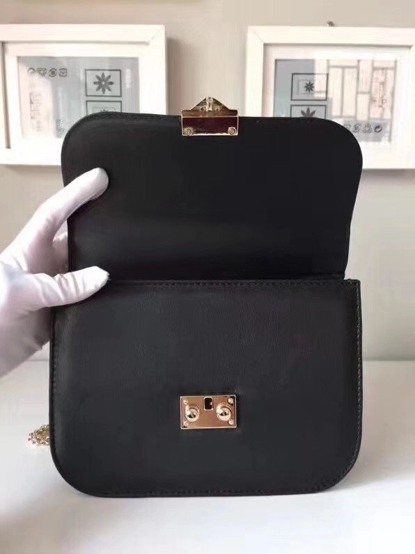 Valentino original smooth calfskin small chain shoulder bag 0312 black