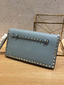 Valentino original calfskin rockstud clutch 0399 light blue