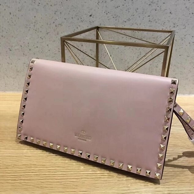 Valentino original calfskin rockstud clutch 0399 nude