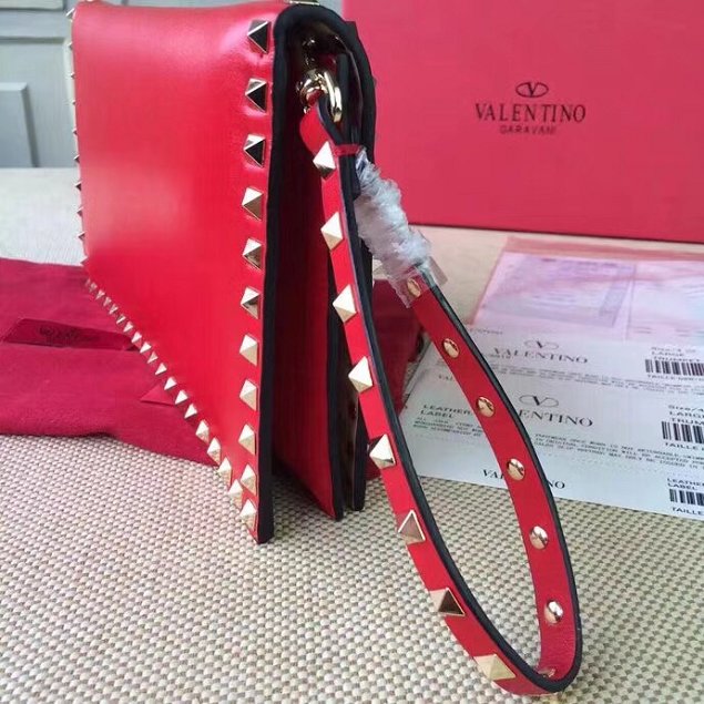 Valentino original calfskin rockstud clutch 0399 red