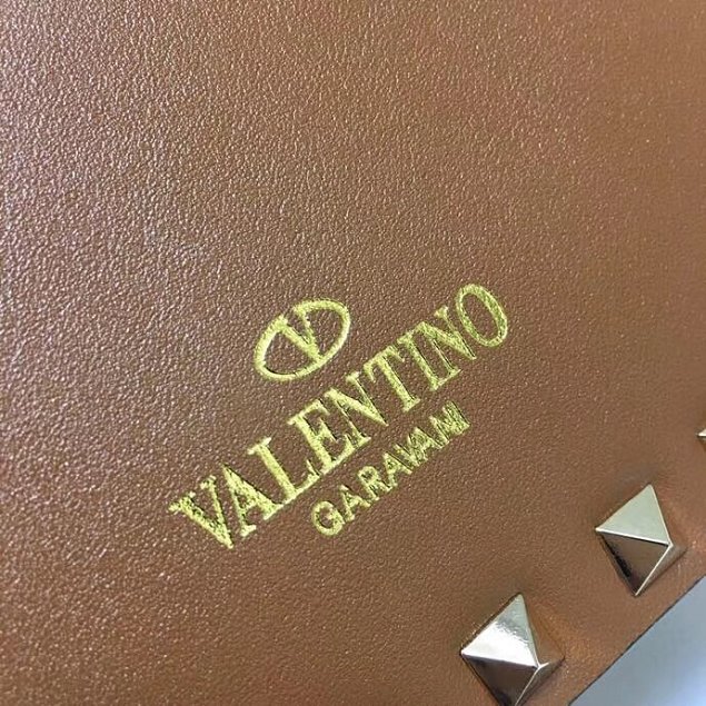 Valentino original calfskin rockstud mini shoulder bag 0124 coffee