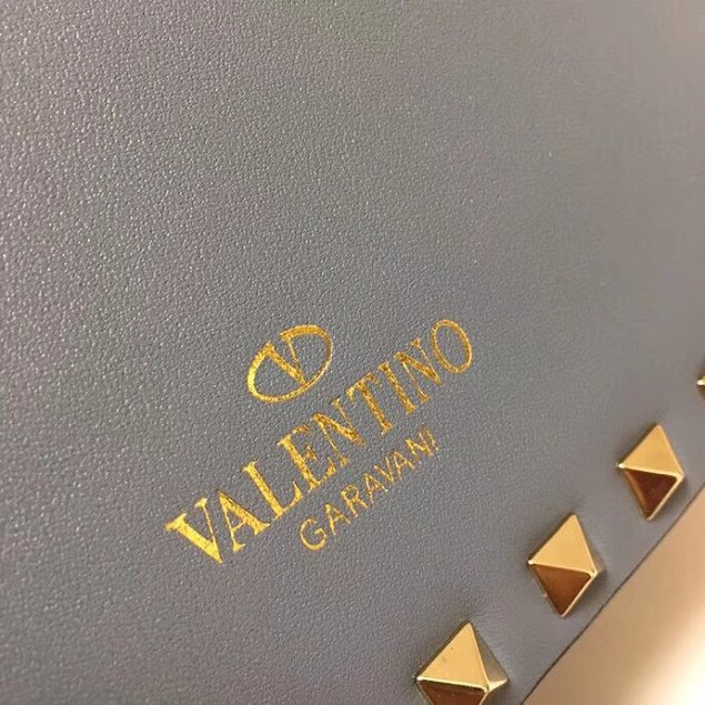 Valentino original calfskin rockstud mini shoulder bag 0124 light blue 