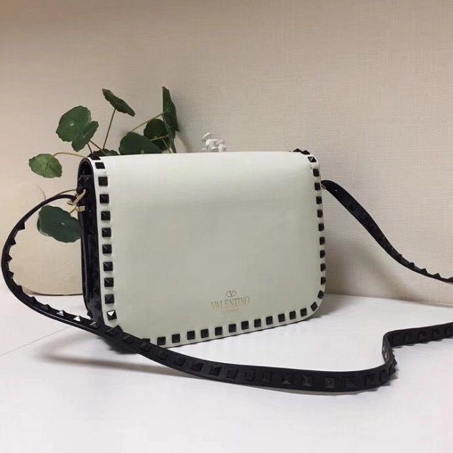 Valentino original calfskin rockstud shoulder bag 0125 white 