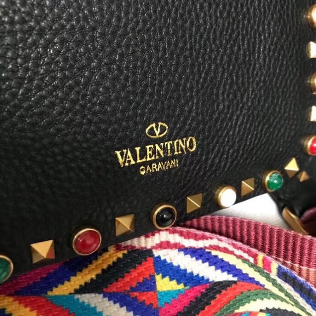 Valentino original calfskin multi-rockstud mini shoulder bag 0124 black