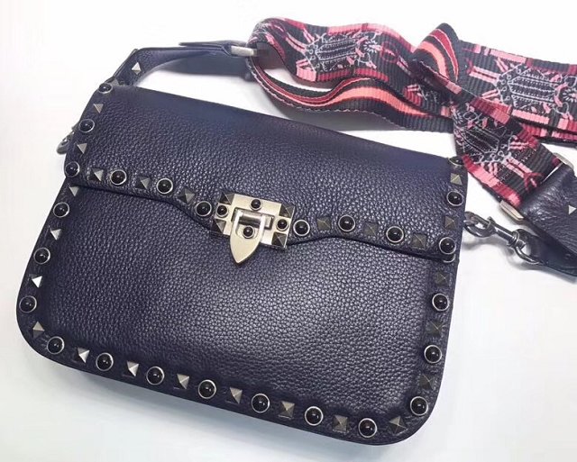 Valentino original calfskin rockstud shoulder bag 0125 black