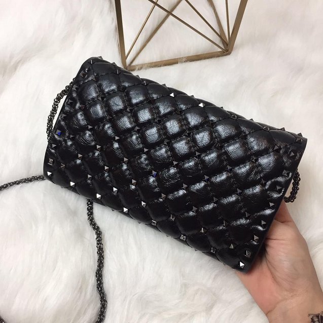 Valentino original lambskin rockstud spike crossbody bag 0137 black