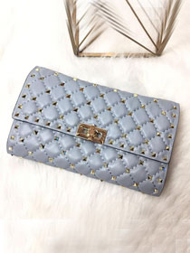 Valentino original lambskin rockstud spike crossbody bag 0137 light blue