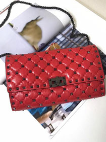 Valentino original lambskin rockstud spike crossbody bag 0137 red