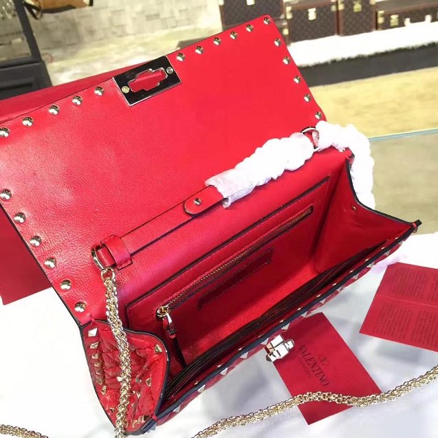 Valentino original lambskin rockstud spike crossbody bag 0137 red