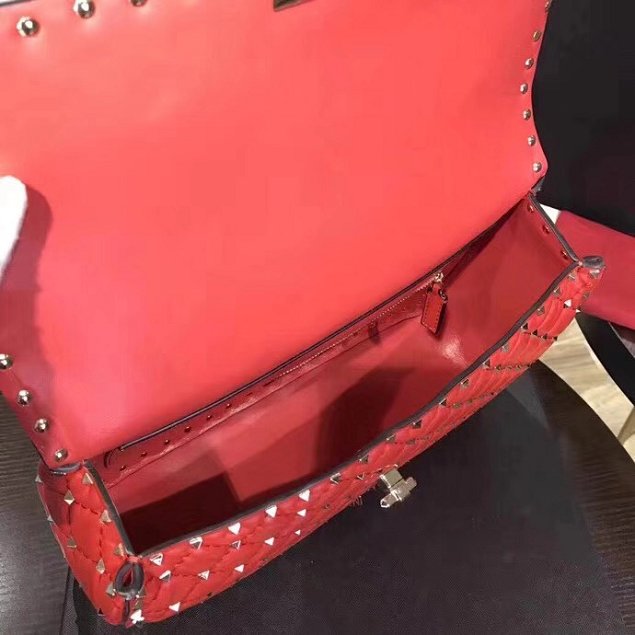 Valentino original lambskin rockstud large chain bag 0121 red