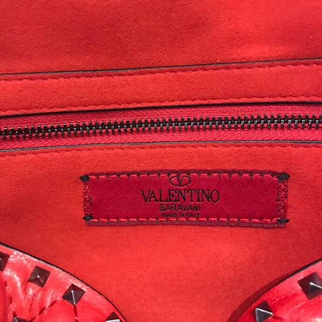 Valentino original lambskin rockstud large chain bag 0121 red