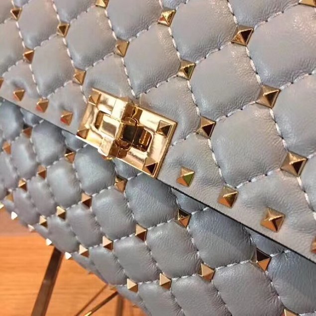 Valentino original lambskin rockstud medium chain bag 0122 light blue