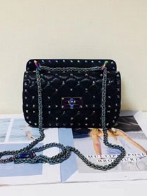 Valentino original lambskin rockstud small chain bag 0123 black