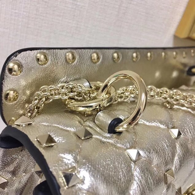 Valentino original lambskin rockstud small chain bag 0123 gold