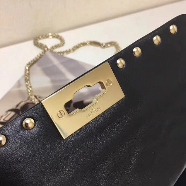 Valentino original lambskin rockstud small chain bag 0123 gold