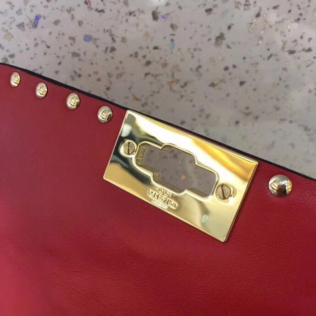 Valentino original lambskin rockstud small chain bag 0123 red