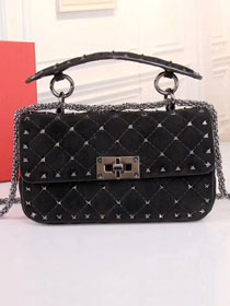 Valentino original suede rockstud small chain bag 0123 black