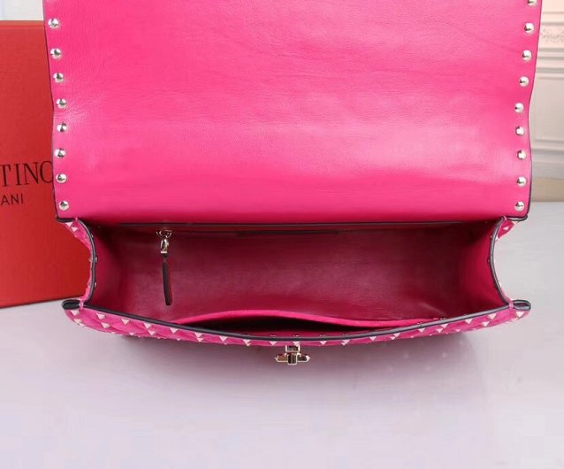 Valentino original suede rockstud large chain bag 0121 rose red