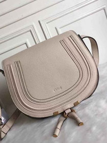 Chloe original calfskin large marcie crossbody saddle bag 2019 beige