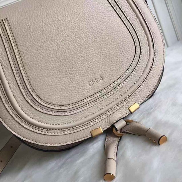 Chloe original calfskin large marcie crossbody saddle bag 2019 beige