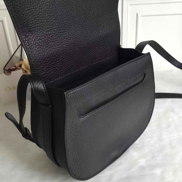 Chloe original calfskin large marcie crossbody saddle bag 2019 black