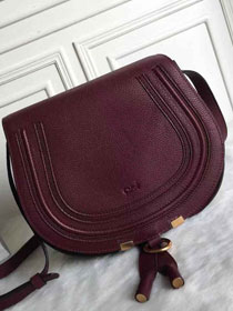 Chloe original calfskin large marcie crossbody saddle bag 2019 bordeaux