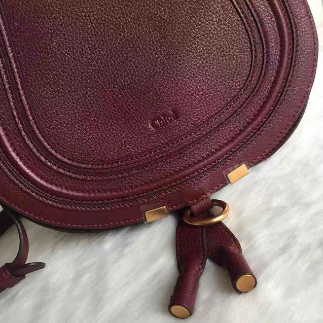 Chloe original calfskin large marcie crossbody saddle bag 2019 bordeaux